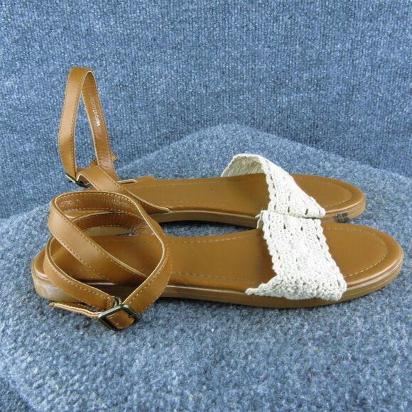 FOREVER 21 Women Ankle Strap Sandal Shoes Size‎ 8 Medium Brown Synthetic - Picture 4 of 9